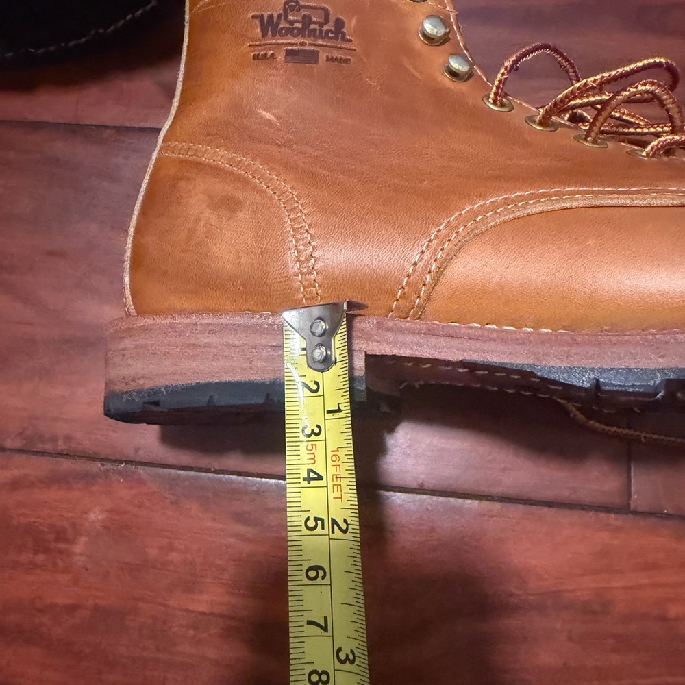 Woolrich Men's Tan Leather Work Boots with Lace-Up Eyelets - Picture 15 of 15